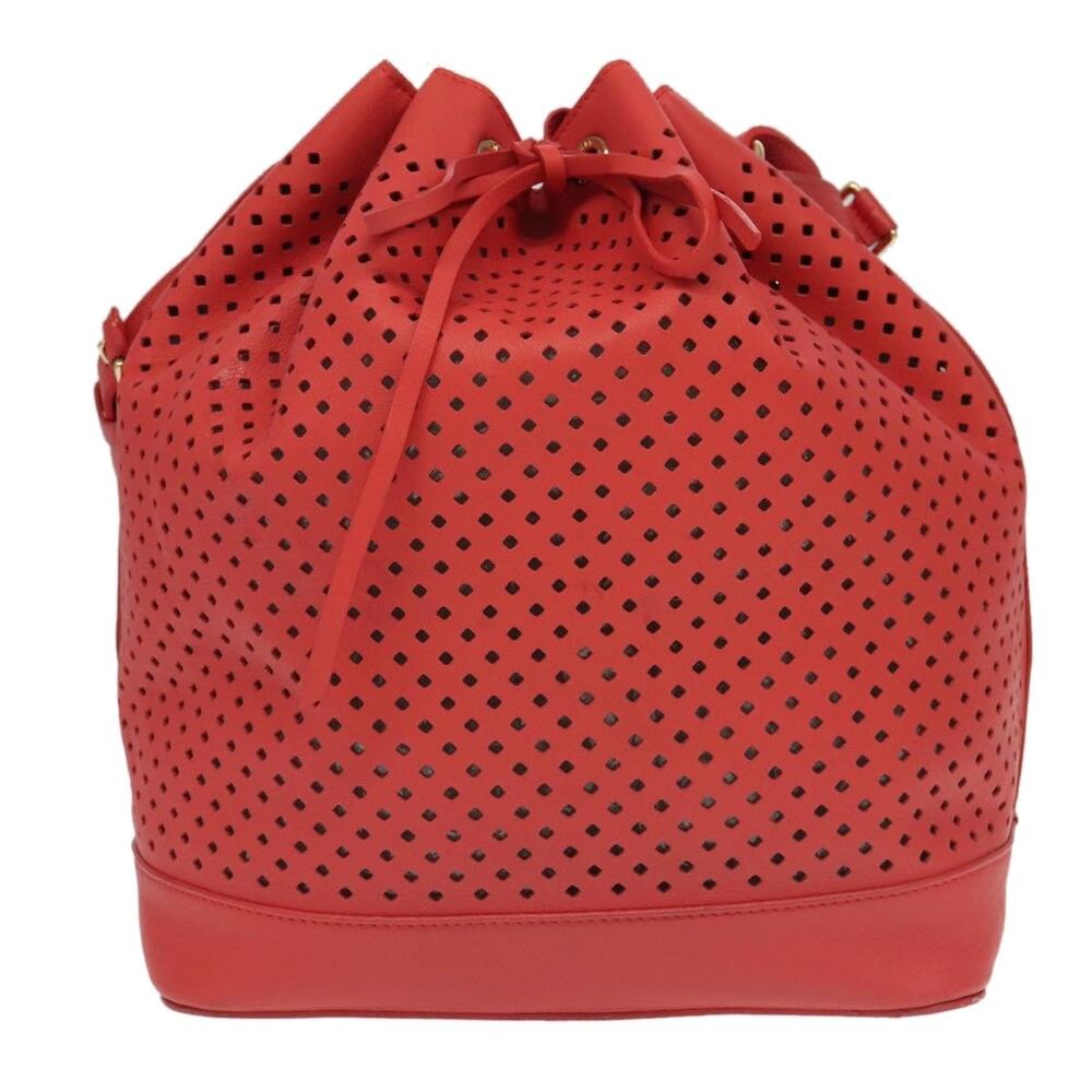 Louis Vuitton Leather Perfo Noe Shoulder Bag Red